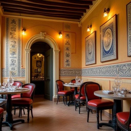 Angolo suggestivo del nostro ristorante con dettagli in ceramica